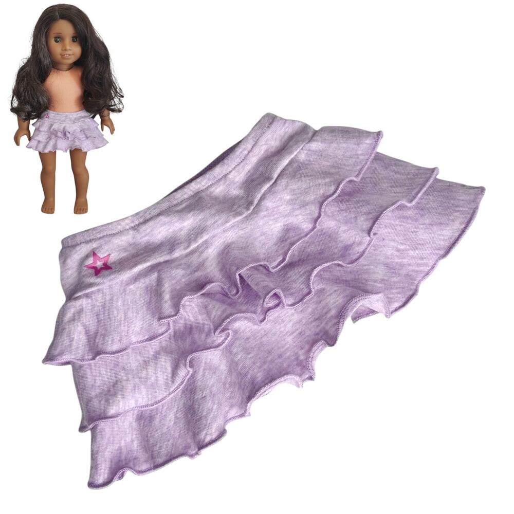 American Girl Purple Ruffle Skirt Layered 18” Doll Outfit Accessory Star Logo